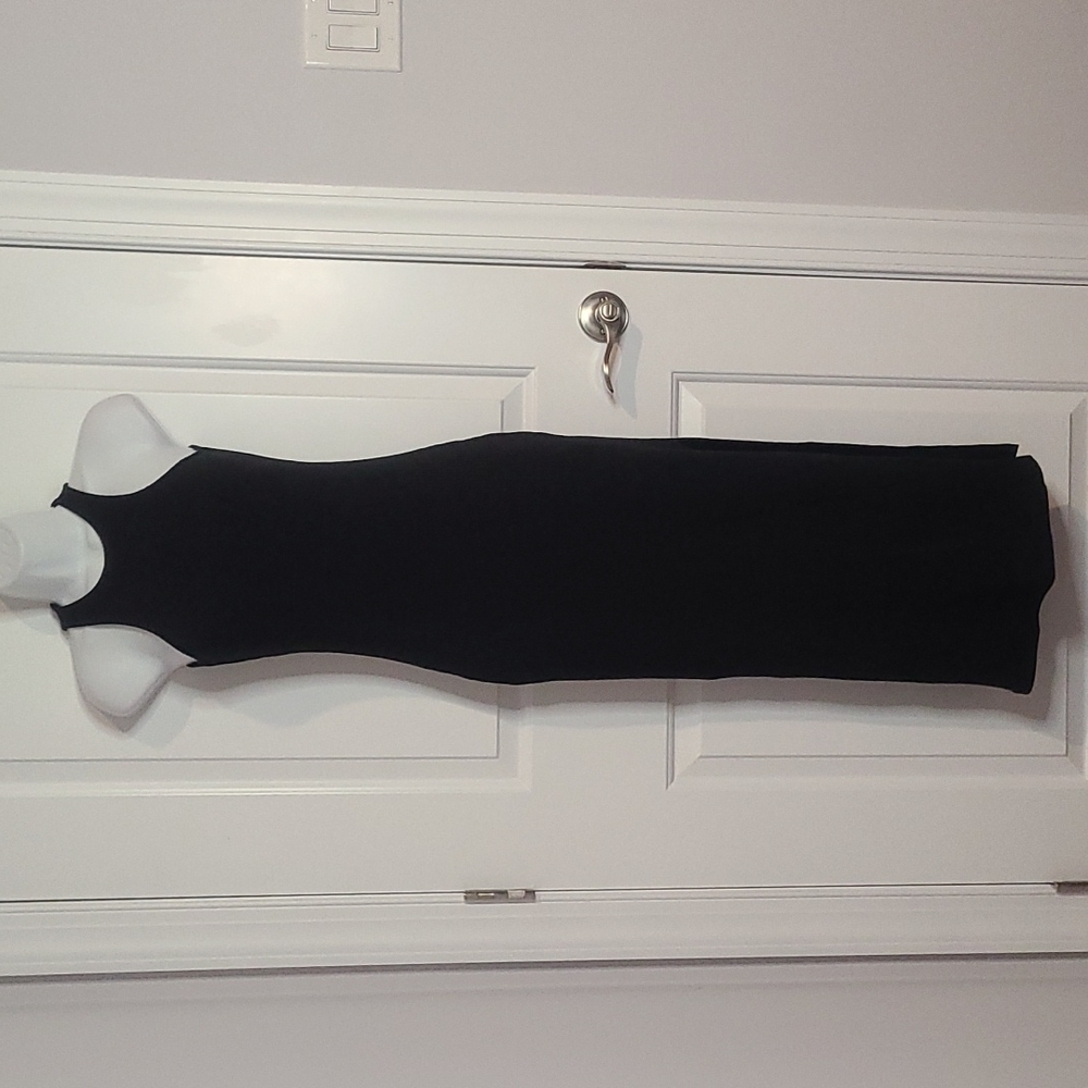 French Connection Black Ribbed Racerback Dress